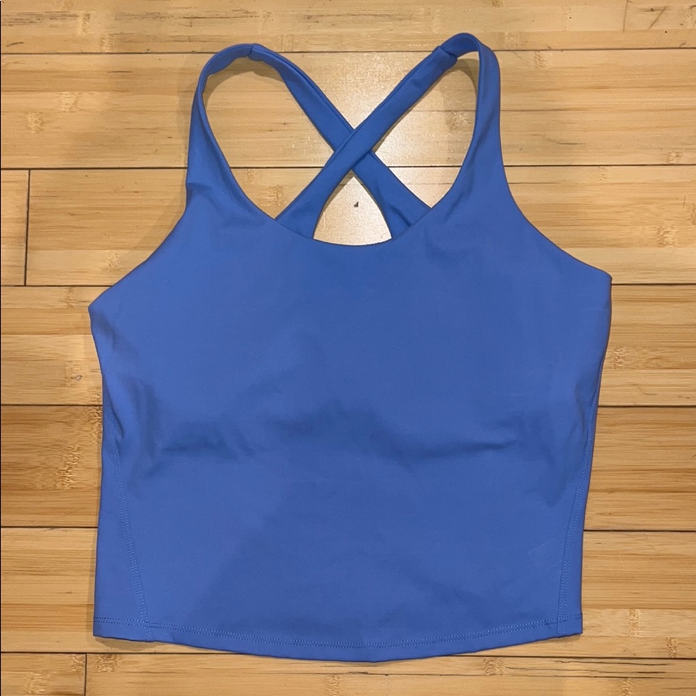 SPANX Blue Cross-Back Crop Top